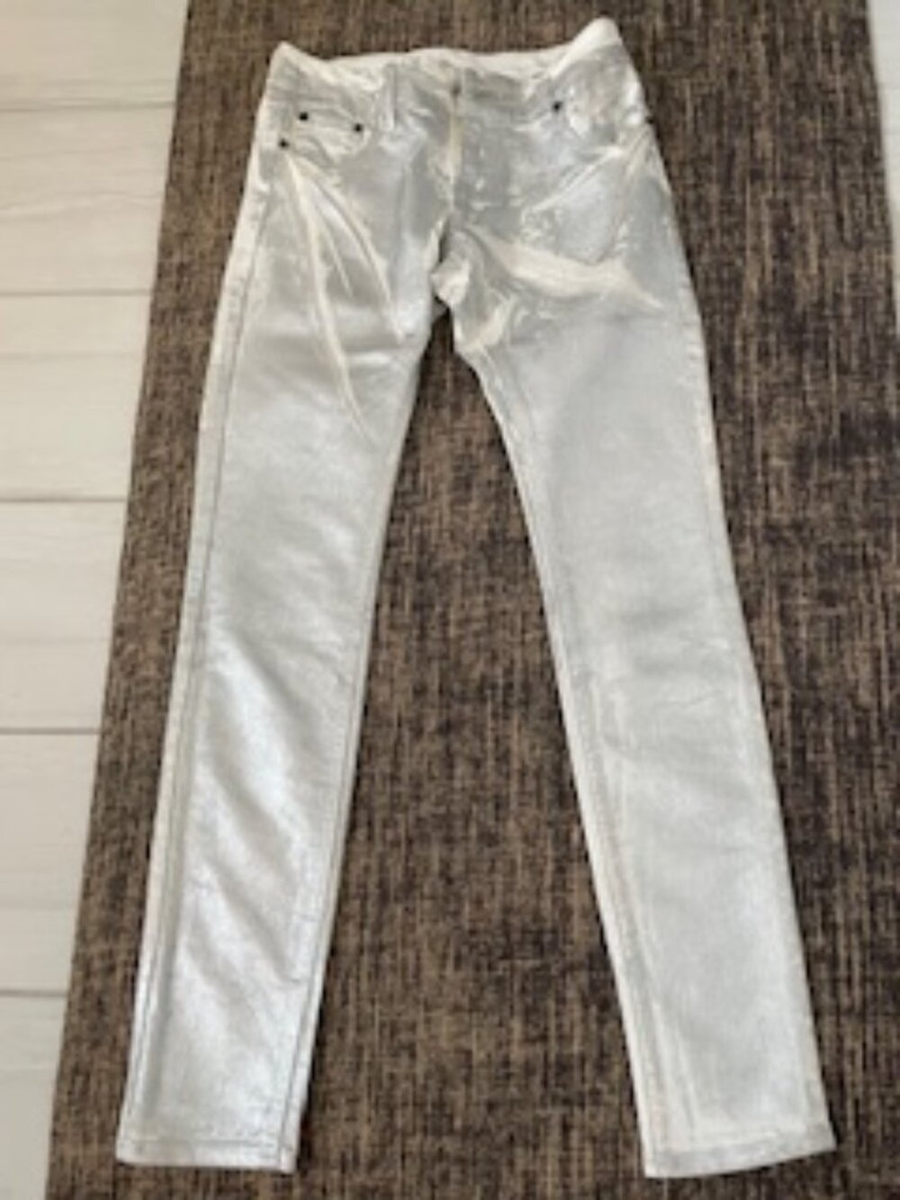 Bebe Silver Metalic Jeans